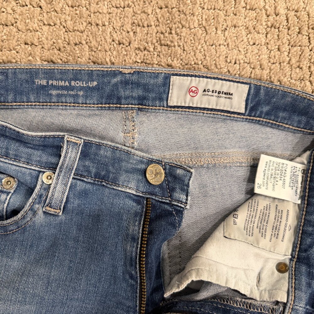 AG Adriano Goldschmied Prima Roll-up Cropped Jeans size 26 - Picture 3 of 4